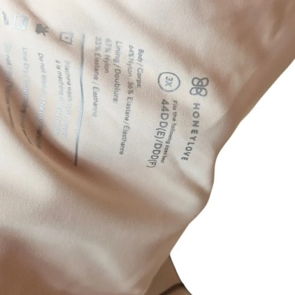 NEW Honeylove 3X 40DD Nude Beige Comfort Bra Padded No Wire T Shirt